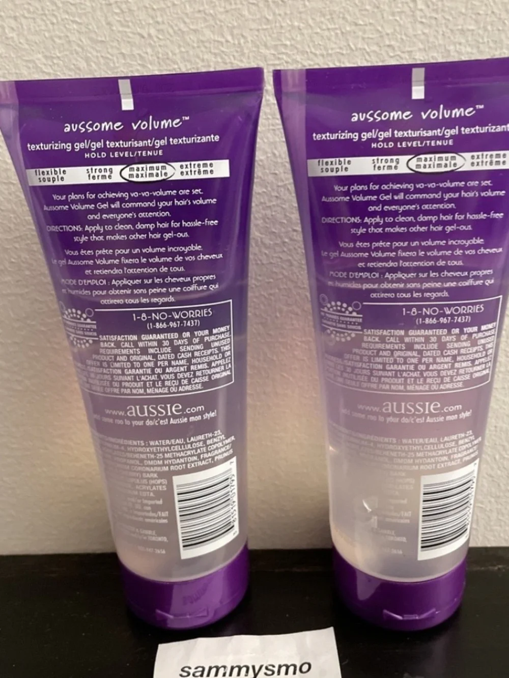 Aussie Aussome Volume Gel Maximum hold, texturizing gel 7 oz x2